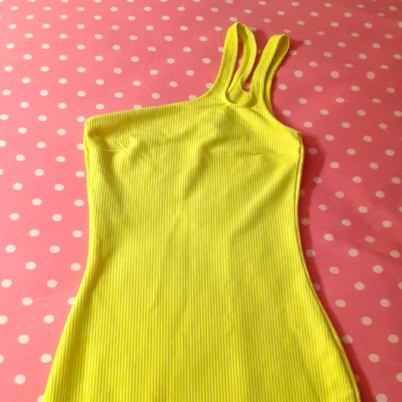 Divided H&M Neon Yellow One Strap Bodycon Dress - Picture 2 of 5